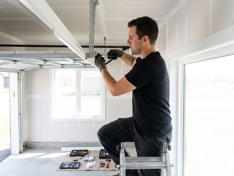 Garage door repair work by Greenway of Alpharetta in Milton