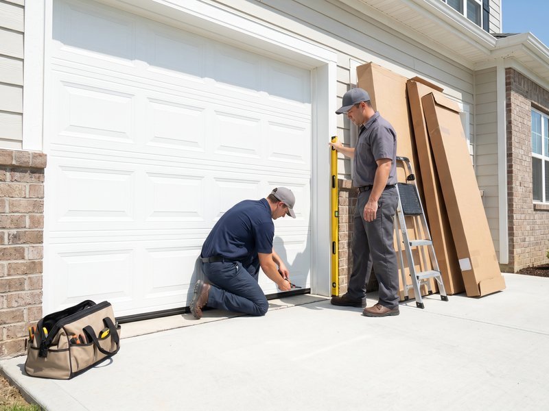 New Garage Door Installation work on a garage door